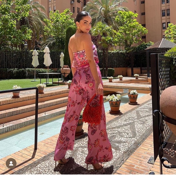 ZARA STRAPLESS FLORAL PRINT JUMPSUIT - Picture 7 of 16